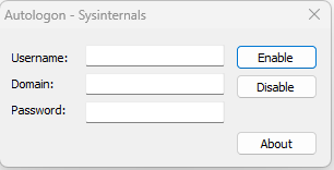 AutoLogon SysInternals
