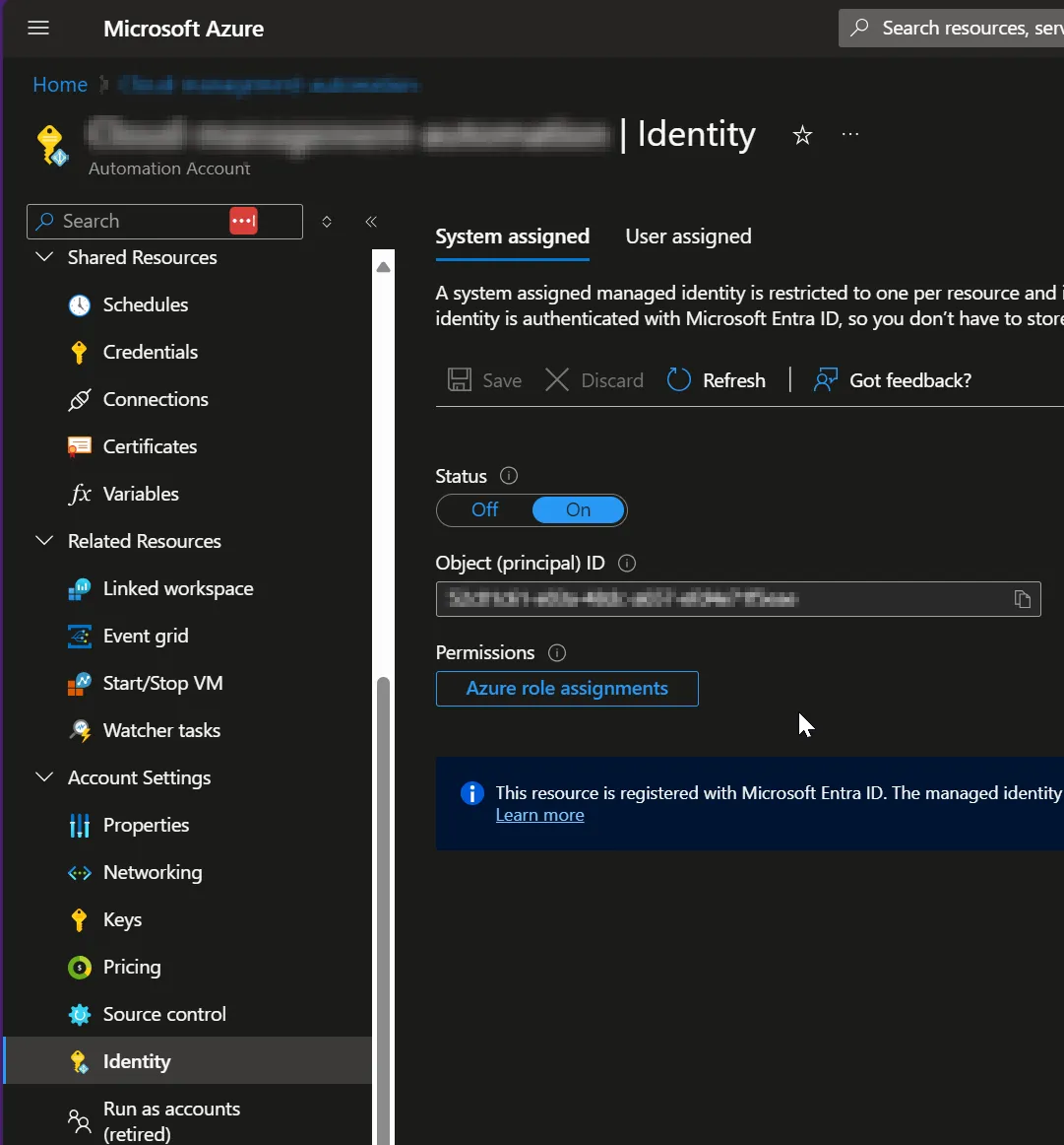 Automation Account Identity