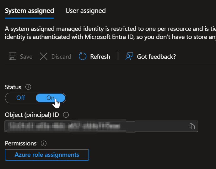 Enable Managed Identity