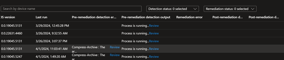 Intune Remediations Status